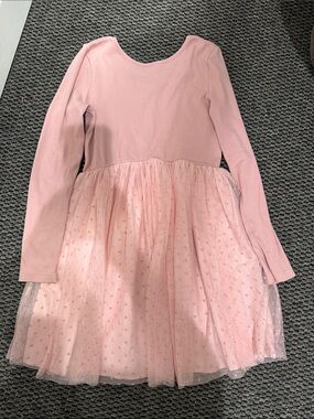 GAP Pink Long-Sleeve Tulle Skater Dress